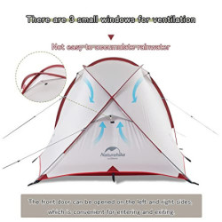 Naturehike Hiby Zelt für 3 Persone Großes Tunnelzelt Campingzelt Familienzelt Ultraleichte Zelt 3000 mm Wassersäule mit 1 Sch