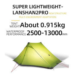 2 Pro Tent Ultraleichtes Campingzelt für 2 Personen im Freien 3/4 Saison Professionelles 20D silikonbeschichtetes Zelt Good S