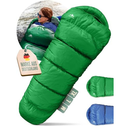 ONLYHIKE® Innovativer 3 Jahreszeiten Schlafsack Outdoor [M] | Mumienschlafsack Kombinierbar & Ultraleicht für Wandern, Trekki