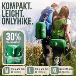 ONLYHIKE® Innovativer 3 Jahreszeiten Schlafsack Outdoor [M] | Mumienschlafsack Kombinierbar & Ultraleicht für Wandern, Trekki