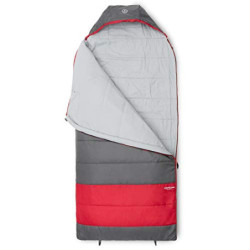 JUSTCAMP Melvin XXL Schlafsack, extra groß & breit  235 x 100 cm  für Erwachsene, 3-Jahreszeiten Sommerschlafsack grau - leic