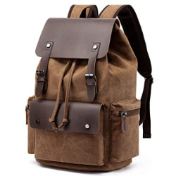 Vintage-Rucksack aus Segeltuch, lässiger Tagesrucksack, Reiserucksack für Damen und Herren, Laptop-Rucksack, College, Schulta