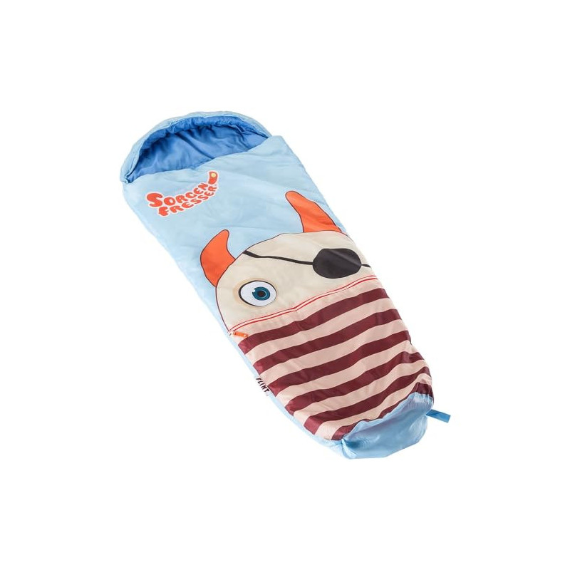 Skandika Sorgenfresser Lillifee Schlafsack für Kinder mit großer Tasche, 170  140 + 30  x 70/45 cm, Polli, Flint, Saggo, Pat,