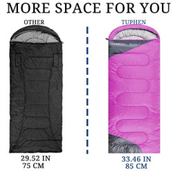 tuphen Herren Sleeping Bags Schlafsäcke, Hellviolett-Grau, ‎86.6"×33.46"