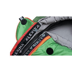 ALEXIKA Unisex-Adult Schlafsack Iceland, rechte Reißverschluss, rot/grau, 230x90x60 cm