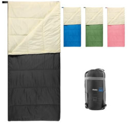 Schlafsack Outdoor, Ohuhu Kleines Packmaß & Ultraleicht  860g  Sommer, Tragbar Leicht Wasserdicht Deckenschlafsack mit Kompre