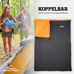 MOUNTREX® Schlafsack - Kleines Packmaß & Ultraleicht  730g  Sommer Deckenschlafsack - Outdoor Sommerschlafsack – Camping, Rei