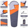 Sportneer Schlafsack Sommer Mumienschlafsack 950g - Kleines Packmaß Leicht Schlafsack Outdoor Sommerschlafsack für Herren Dam