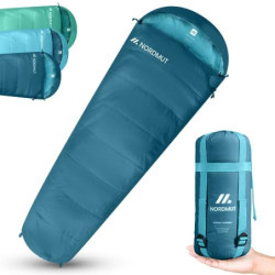 NORDMUT® Sommerschlafsack ultraleicht mit kleinem Packmaß [100 GSM] Komfortabler Schlafsack Sommer - Sleeping Bag inkl. Compr
