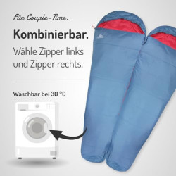 NORDKAMM® Sommer-Schlafsack Erwachsene, Damen und Herren, leicht, kleines Packmaß, Ultraleicht Camping, kombinierbar  Zipper 