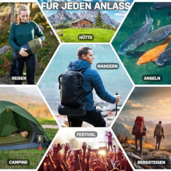 NORDBÄR® Sommerschlafsack Ultraleicht & kompakt [750g] mit kleinem Packmaß | Mumienschlafsack leicht & warm [100GSM] | Hütten