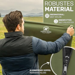 NORDBÄR® Sommerschlafsack Ultraleicht & kompakt [750g] mit kleinem Packmaß | Mumienschlafsack leicht & warm [100GSM] | Hütten