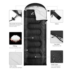 Schlafsack Outdoor für Camping: Sportneer 3-4 Jahreszeiten Sommerschlafsack Schlafsäcke Winter Sleeping Bag Kleines Packmaß T