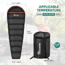 YITAHOME Schlafsack für 3-4 Jahreszeiten, Sommerschlafsack für Outdoor, Camping, Trekking Reisen, Mumienschlafsack Erwachsene