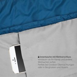 Outdoro ultraleichter Schlafsack 800g - kleines Packmaß - leicht, dünn und warm - Idealer Sommerschlafsack, Mumienschlafsack 