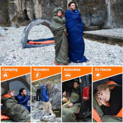 KingCamp Schlafsack, warm und leicht, Innen- und Außendesign, komplett entfaltbar, wasserabweisend und langlebig, Schlafsack 