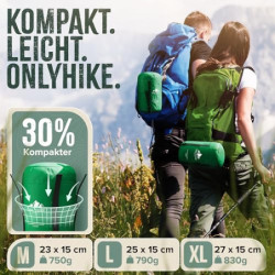 ONLYHIKE® Innovativer Sommerschlafsack kleines Packmaß & Ultraleicht [ab 750g] | Schlafsack Ultraleicht in Gr. M-XL | Mumiens