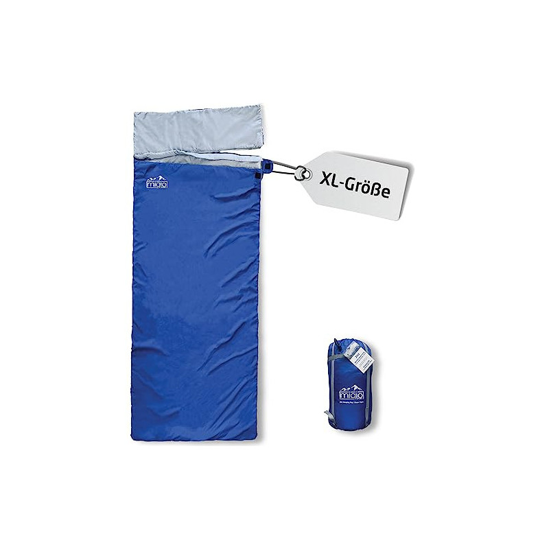MIQIO® 2in1 Großer XL Sommer Schlafsack für Erwachsene | Kompressionssack für kleines Packmaß | Für Camping, Outdoor, Festiva MIQIO® 2in1 Großer XL Sommer Schlafsack für Erwachsene | Kompressionssack für kleines Packmaß | Für Camping, Outdoor, Festiva