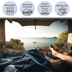 MIQIO® 2in1 Großer XL Sommer Schlafsack für Erwachsene | Kompressionssack für kleines Packmaß | Für Camping, Outdoor, Festiva