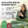MONTARAY Deckenschlafsack mit Kapuze bis -5°C INKL. KISSEN - Outdoor Winter-Schlafsack & Sommer-Schlafsack 280GSM 3-4 Jahresz