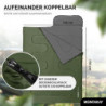 MONTARAY Deckenschlafsack mit Kapuze bis -5°C INKL. KISSEN - Outdoor Winter-Schlafsack & Sommer-Schlafsack 280GSM 3-4 Jahresz