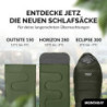 MONTARAY Deckenschlafsack mit Kapuze bis -5°C INKL. KISSEN - Outdoor Winter-Schlafsack & Sommer-Schlafsack 280GSM 3-4 Jahresz