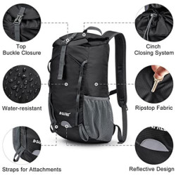 G4Free 15L Ultraleicht Faltbarer Kleiner Trekkingrucksack Damen Herren Wanderrucksack Daypack Reiserucksack für Outdoor Wande