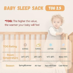 Yoofoss Baby Schlafsack Baumwolle 2.5 TOG Warm Baby Winterschlafsack Weich Babyschlafsack Neugeborene im 0-6 Monaten Perfekte