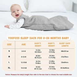 Yoofoss Baby Schlafsack Baumwolle 2.5 TOG Warm Baby Winterschlafsack Weich Babyschlafsack Neugeborene im 0-6 Monaten Perfekte