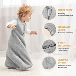 Yoofoss Baby Schlafsack Baumwolle 2.5 TOG Warm Baby Winterschlafsack Weich Babyschlafsack Neugeborene im 0-6 Monaten Perfekte