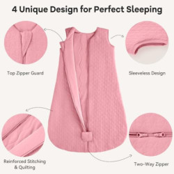 Unnivoll Schlafsack Baby Winter 2,5 Tog Baby Schlafsack 0-6 Monate Baumwolle Babyschlafsack Neugeborene Winterschlafsack Baby