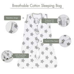Babyschlafsack für Neugeborene, 0-6 Monate 0.5 TOG 100% Baumwolle, Oeko-tex100 ärmellose Wickeldecke, Unisex, für Jungen und 