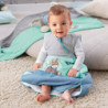 Sterntaler Funktionsschlafsack für Kleinkinder, Esel Emmi, Ganzjährig, Wärmeregulierung, Reißverschluss, 70 cm, Blau/Mehrfarb