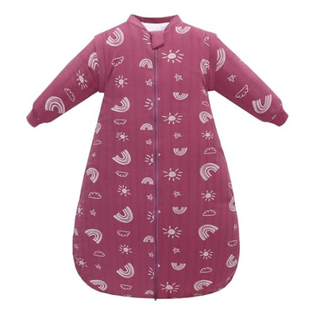 amo nenes Babyschlafsack 2.5 TOG, Baby Autumn Winter Long Sleeve Schlafsack, 100% Baumwolle, abnehmbare Ärmel, Length 72cm, 0
