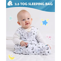 Lictin Babyschlafsack 2,5 TOG, Winter-Babyschlafsack, tragbare Wickeldecke mit 2-Wege-Reißverschluss, mit Verstellbarer Länge