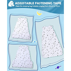 Lictin Babyschlafsack 2,5 TOG, Winter-Babyschlafsack, tragbare Wickeldecke mit 2-Wege-Reißverschluss, mit Verstellbarer Länge