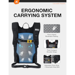 SKYSPER Rucksack Herren 15L Wanderrucksack mit Rückenbelüftung Tagesrucksack Travel Daypack Camping Wandern