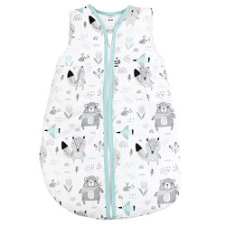 TupTam Ganzjahresschlafsack 2.5 TOG wattiert ärmellos Baby Schlafsack OEKO-TEX, Farbe: Bären/Füchse/Mint, Größe: 68-74