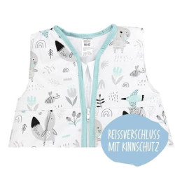 TupTam Ganzjahresschlafsack 2.5 TOG wattiert ärmellos Baby Schlafsack OEKO-TEX, Farbe: Bären/Füchse/Mint, Größe: 68-74