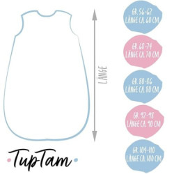 TupTam Ganzjahresschlafsack 2.5 TOG wattiert ärmellos Baby Schlafsack OEKO-TEX, Farbe: Bären/Füchse/Mint, Größe: 68-74