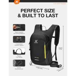 SKYSPER Rucksack Herren 15L Wanderrucksack mit Rückenbelüftung Tagesrucksack Travel Daypack Camping Wandern