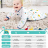 Schlafsack Baby Winter, Baby Schlafsack 3.5 Tog mit Abnehmbaren Langen Ärmeln Bio Baumwolle Babyschlafsack für Säuglinge Klei