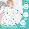 Schlafsack Baby Winter, Baby Schlafsack 3.5 Tog mit Abnehmbaren Langen Ärmeln Bio Baumwolle Babyschlafsack für Säuglinge Klei