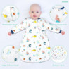Schlafsack Baby Winter, Baby Schlafsack 3.5 Tog mit Abnehmbaren Langen Ärmeln Bio Baumwolle Babyschlafsack für Säuglinge Klei