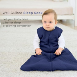 FIEMOL Schlafsack Baby 2.5 Tog 6-12 Monate, Winter Baumwolle Neugeborenen Baby Schlafsack Wearable Decke für Säugling und Kle