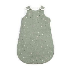 Ehrenkind® Musselin Babyschlafsack 2.5 TOG | 100% Bio-Baumwolle Jade mit Tropfen | Baby Schlafsack | 74/80 | Oeko Tex zertifi