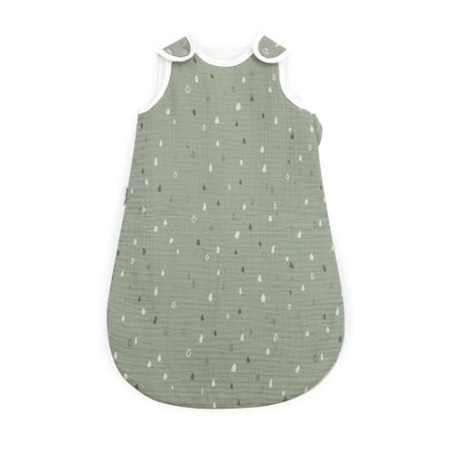 Ehrenkind® Musselin Babyschlafsack 2.5 TOG | 100% Bio-Baumwolle Jade mit Tropfen | Baby Schlafsack | 74/80 | Oeko Tex zertifi