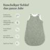 Ehrenkind® Musselin Babyschlafsack 2.5 TOG | 100% Bio-Baumwolle Jade mit Tropfen | Baby Schlafsack | 74/80 | Oeko Tex zertifi