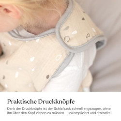 Ehrenkind® Musselin Babyschlafsack 2.5 TOG | 100% Bio-Baumwolle Jade mit Tropfen | Baby Schlafsack | 74/80 | Oeko Tex zertifi