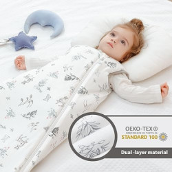 Mosebears Winterschlafsack Baby 2.5 Tog,Bambusfaser Baby Schlafsack, Extrem weich und warm Wald,S 0-6 Monate  